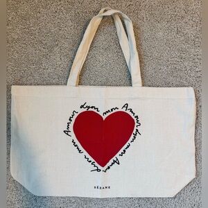 Sézane ‘Mon Amour’ Tote with Red Heart